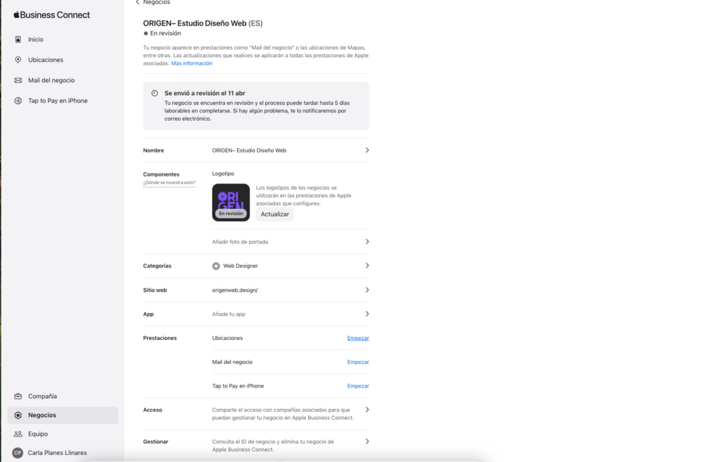 Añade una ubicación en Apple Maps Paso 1