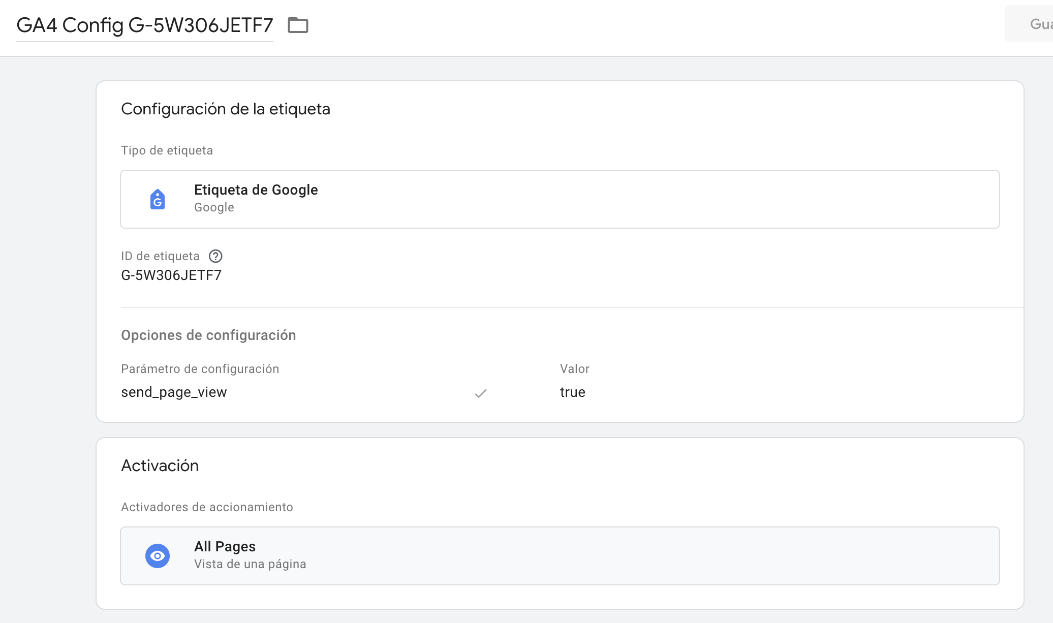 Utiliza Google Tag Manager para implementar el tag de GA4 en tu sitio