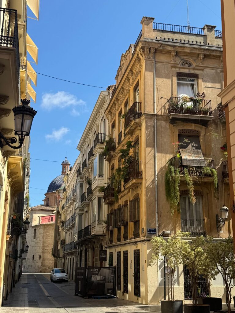 Calle de Valencia con arquitectura histórica